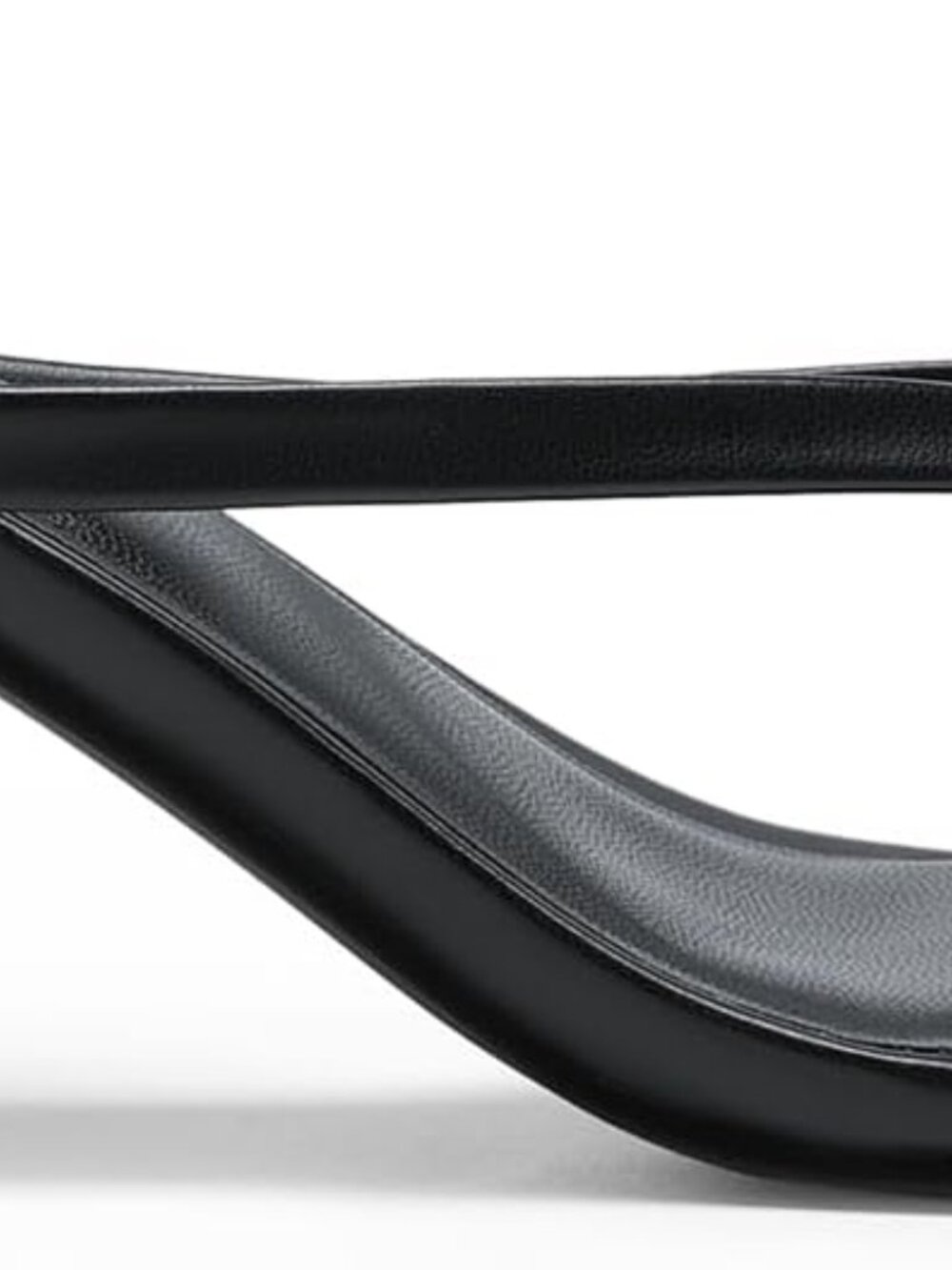 Minimal Black Strappy Square-Toe Heel Sandals - Picture 4 of 5